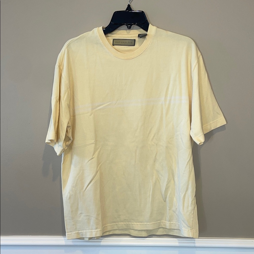 NATURAL LIFE Men's Yellow Short Sleeve Tee